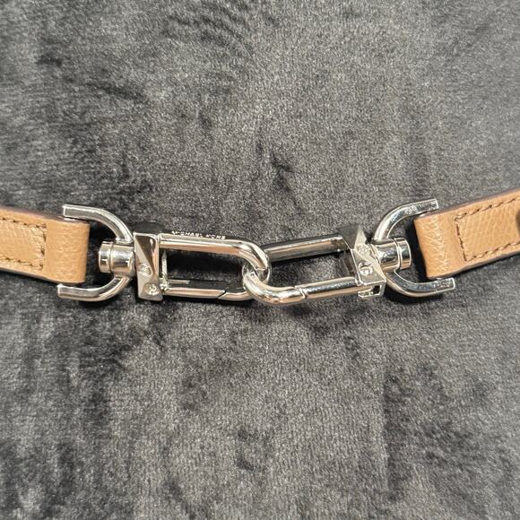 Michael Kors Adjustable Leather Chain Belt Brown 39”-50” Women’s L/XL - Picture 3 of 8